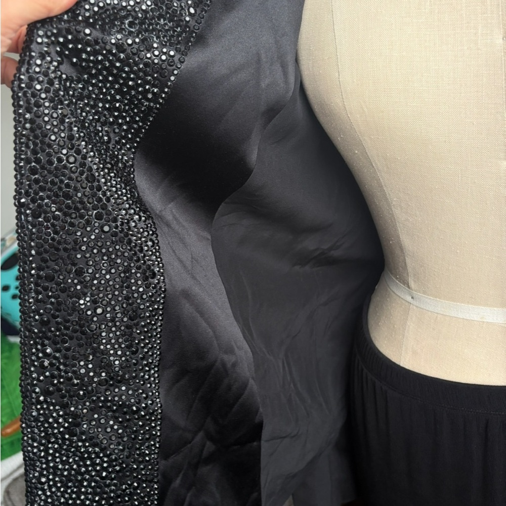 Haute Hippie Tuxedo Style Jacket With Black Diamantes - Picture 6 of 10
